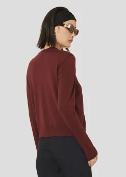 Gilet Ginno bordeaux en laine merinos extrafine