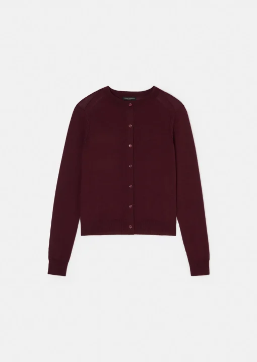 Gilet Ginno bordeaux en laine merinos extrafine