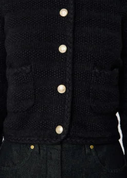 Gilet Giuda bleu nuit en laine et coton