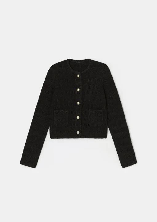 Gilet Giuda bleu nuit en laine et coton