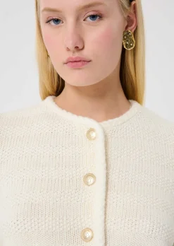 Gilet Giuda écru en laine et coton