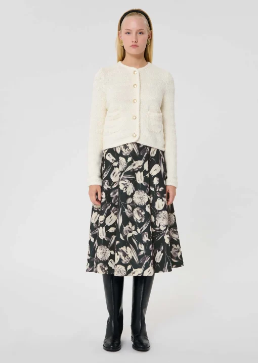 Gilet Giuda écru en laine et coton