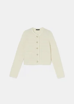 Gilet Giuda écru en laine et coton