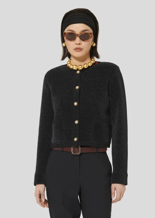 Gilet Guest bleu nuit en maille compacte