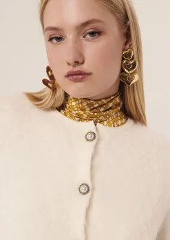 Gilet Guest écru en maille mohair et laine