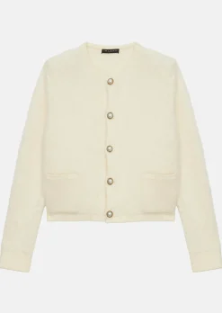 Gilet Guest écru en maille mohair et laine