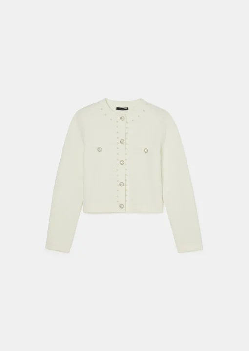 Gilet Guetty écru en maille