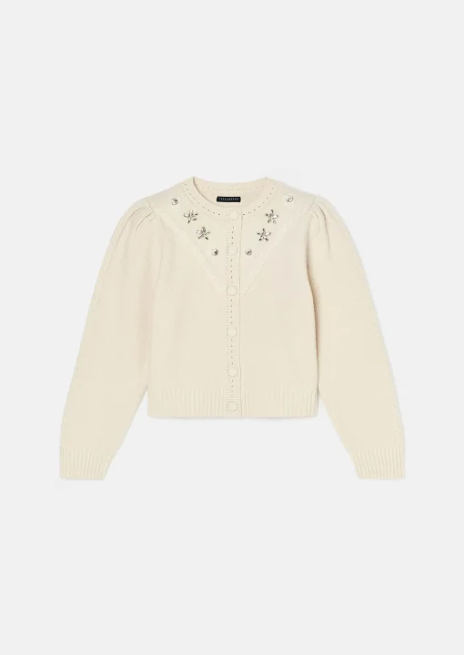 Gilet Gustave écru en laine merinos