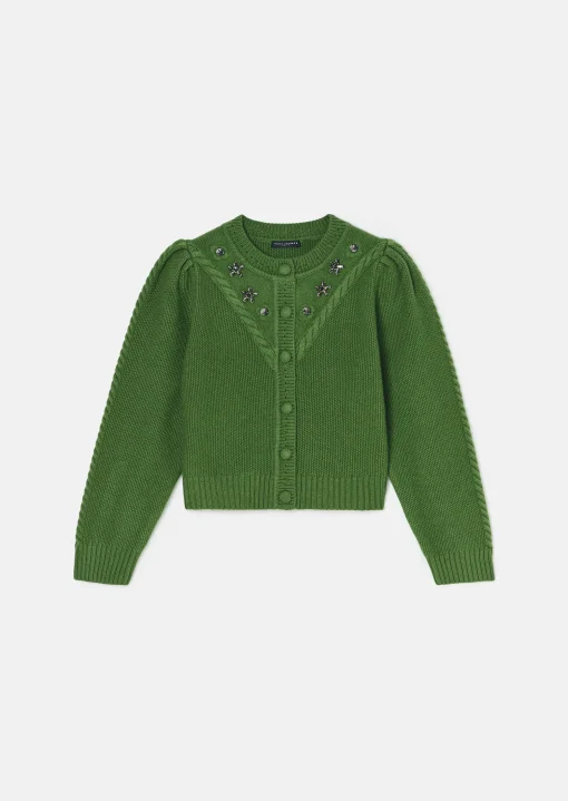 Gilet Gustave vert en laine merinos