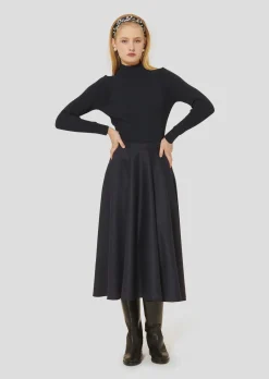 Jupe Jackie bleu nuit en flanelle