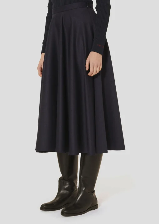 Jupe Jackie bleu nuit en flanelle