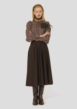 Jupe Jackie marron en flanelle