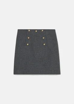 Jupe Jamie grise en toile compacte