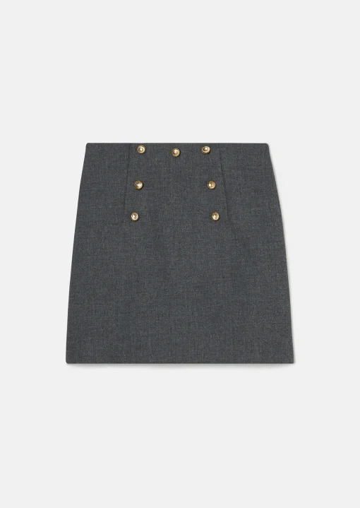 Jupe Jamie grise en toile compacte