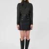 Jupe Jamie noire en cuir