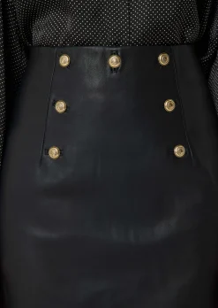 Jupe Jamie noire en cuir