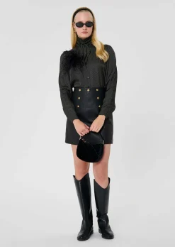Jupe Jamie noire en cuir
