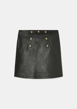 Jupe Jamie noire en cuir
