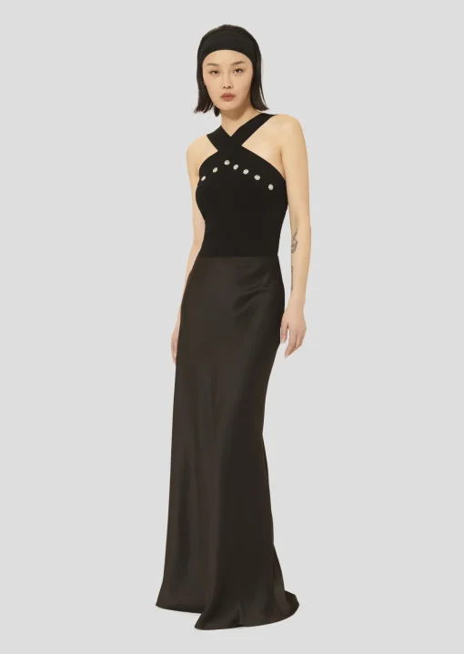 Jupe Jesta noire en satin fluide