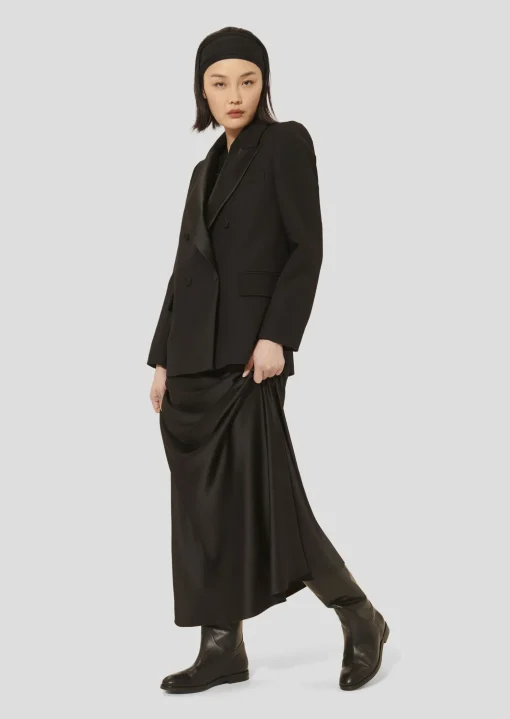 Jupe Jesta noire en satin fluide