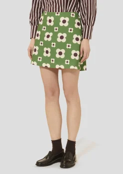 Jupe Josia verte imprimée fleurs