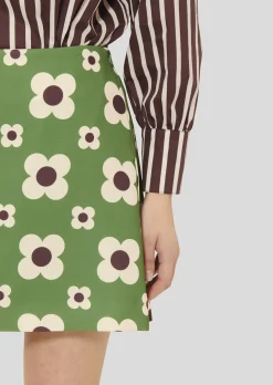 Jupe Josia verte imprimée fleurs