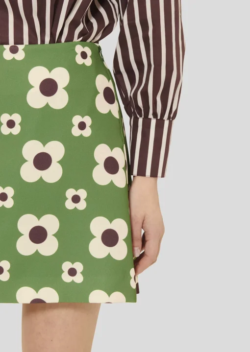 Jupe Josia verte imprimée fleurs