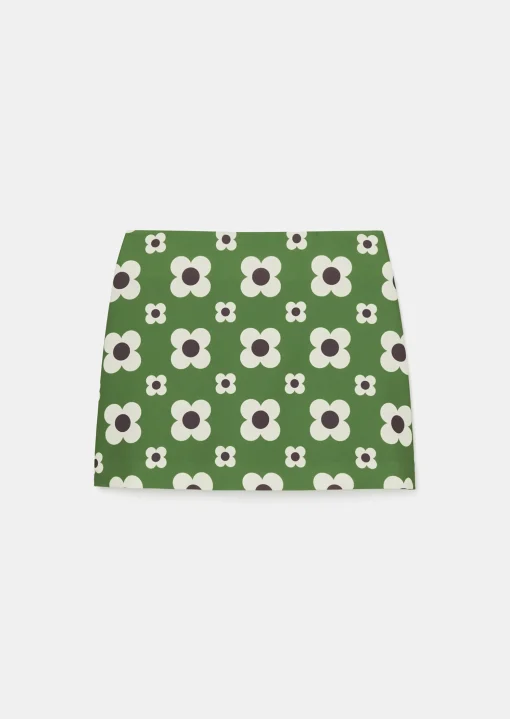 Jupe Josia verte imprimée fleurs