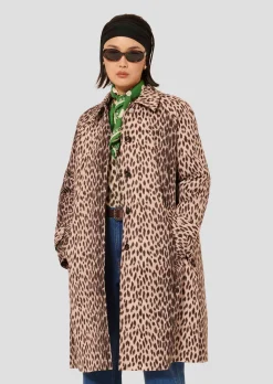 Manteau Igor marron imprimé léopard