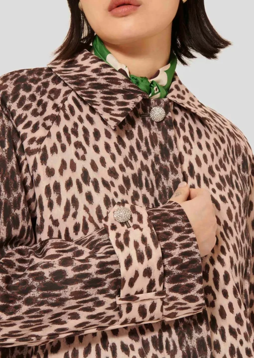 Manteau Igor marron imprimé léopard