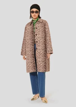 Manteau Igor marron imprimé léopard