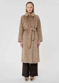 Manteau Isotta marron en fausse fourrure