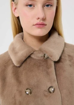 Manteau Isotta marron en fausse fourrure