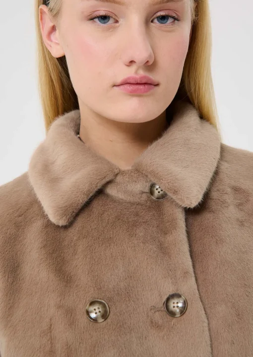 Manteau Isotta marron en fausse fourrure