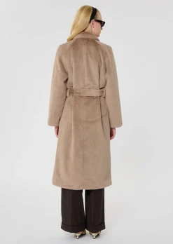 Manteau Isotta marron en fausse fourrure