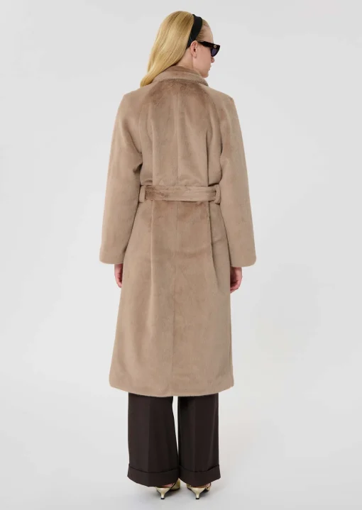 Manteau Isotta marron en fausse fourrure