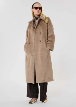 Manteau Isotta marron en fausse fourrure