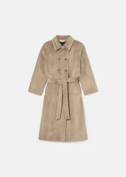 Manteau Isotta marron en fausse fourrure