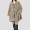 Manteau Macumba écru en peau lainée