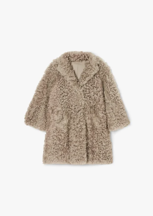 Manteau Macumba écru en peau lainée