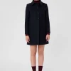 Manteau Madeline bleu nuit en drap caban
