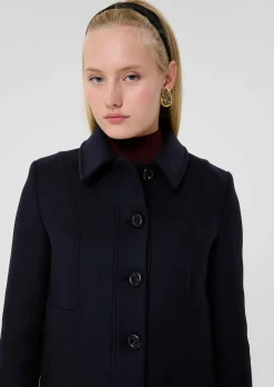 Manteau Madeline bleu nuit en drap caban