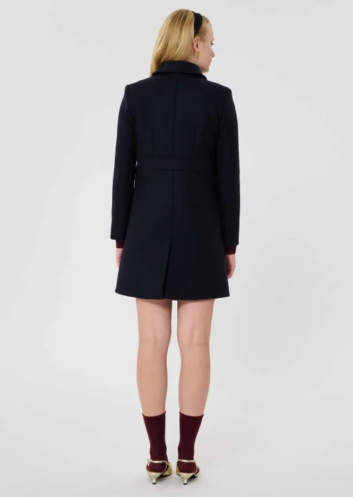 Manteau Madeline bleu nuit en drap caban