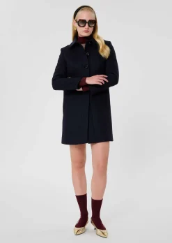 Manteau Madeline bleu nuit en drap caban