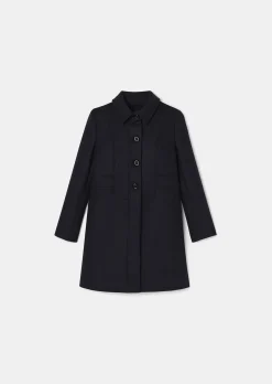 Manteau Madeline bleu nuit en drap caban