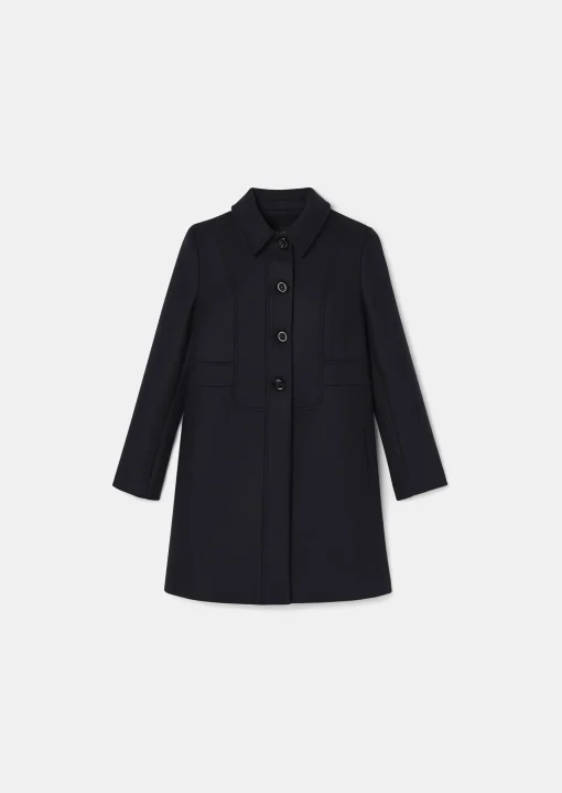 Manteau Madeline bleu nuit en drap caban