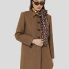 Manteau Madeline marron en drap caban