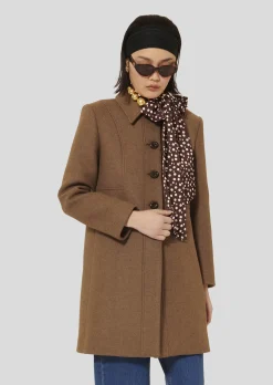 Manteau Madeline marron en drap caban