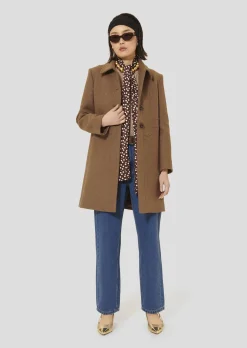 Manteau Madeline marron en drap caban