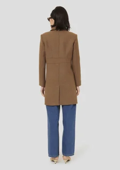 Manteau Madeline marron en drap caban